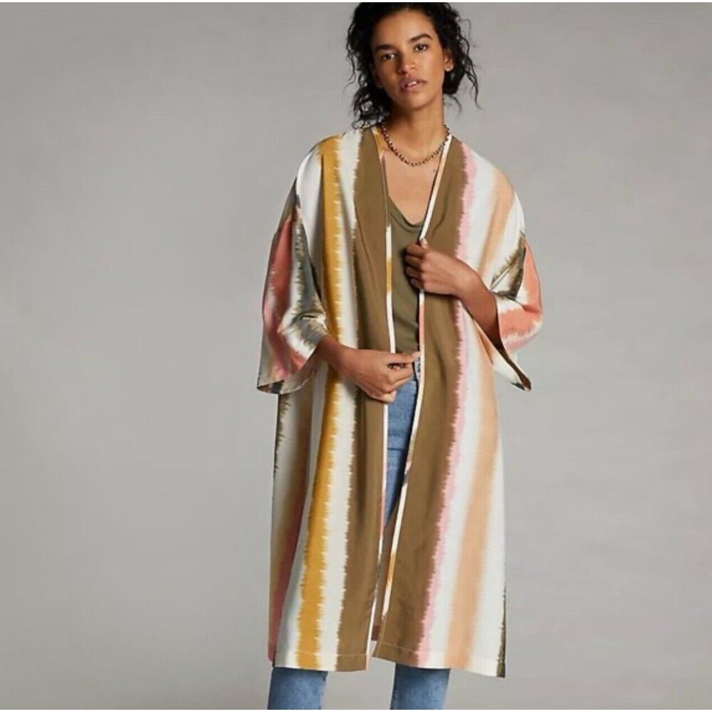 Anthropologie Mignon Doo Kimono Women One Size Watercolor Bohemian Gypsy Artsy